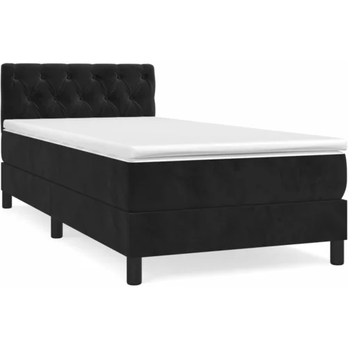 vidaXL Box spring postelja z vzmetnico črna 80x200 cm žamet, (20883743)
