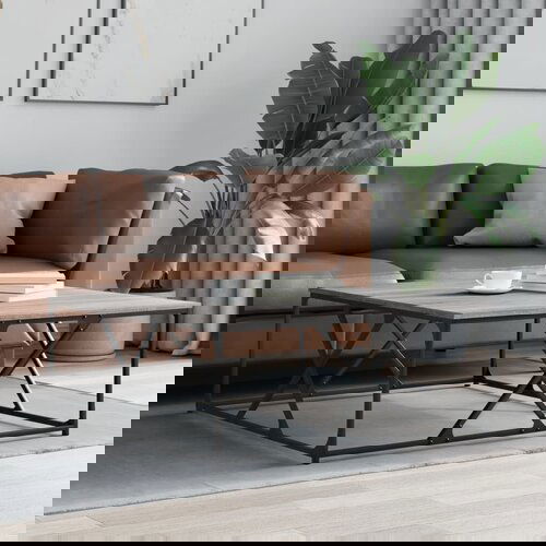 vidaXL Klubska mizica siva sonoma 100x100x40 cm inženirski les Cene