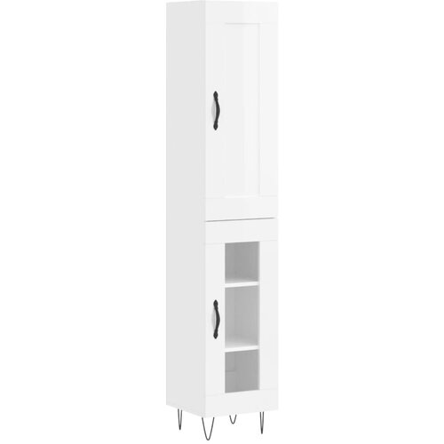 Maison Chic Visoka omara - Komoda - Predalnik visok sijaj bela 34,5x34x180 cm inženirski les, (21721584) Slike