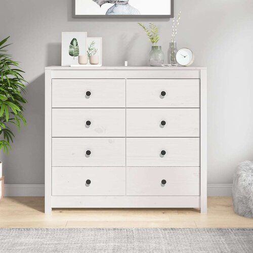 TV omarica bela 100x40x90 cm trdna borovina, (20654011) Slike