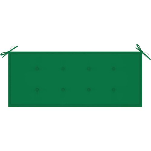  Složiva vrtna klupa s jastukom 128,5 cm od masovne tikovine Zelena 120 cm Slike