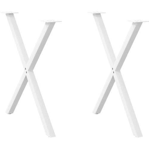  Noge za blagovaonski stol X-oblik 2 kom Bijele 70 x (72-73) cm Čelik Cene