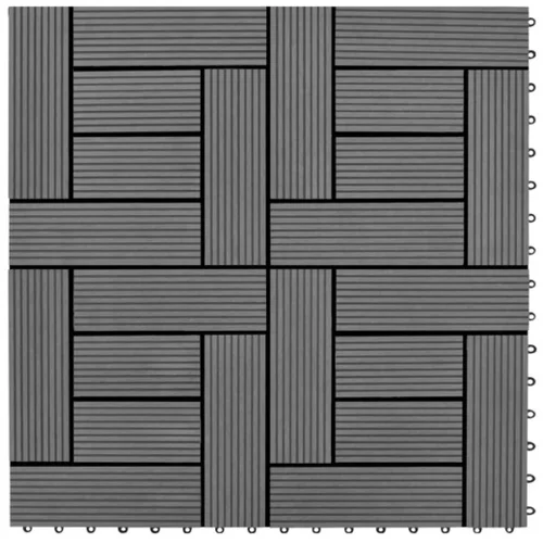  11 kosov 30 x 30 cm sivih zunanjih ploščic WPC 1 m²