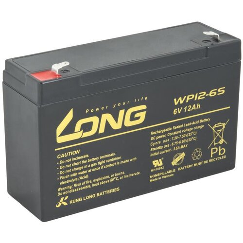 Long Dolga 6V 12Ah svinčena baterija F1 (WP12-6S), (21230830) Cene