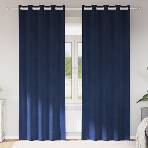 VidaXL Zavjese Tamno plava Poliester 140 x 260 cm Dekorativni umetci Slike
