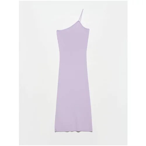 Dilvin 90117 Single Strap Knitwear Dress-lilac