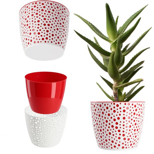 KADAX Okrogel cvetlični lonec Plastika 21 cm Rdeč, (5000352844) Cene