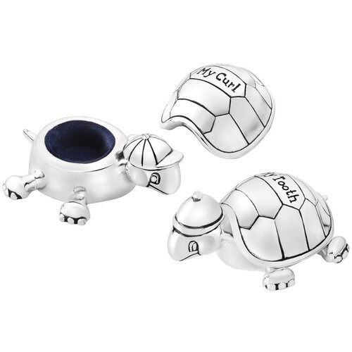 Zilverstad Metalna kutijica za prvi mliječni zub u srebrnoj boji &amp;oslash; 8x3 cm Turtle &amp;ndash; Slike