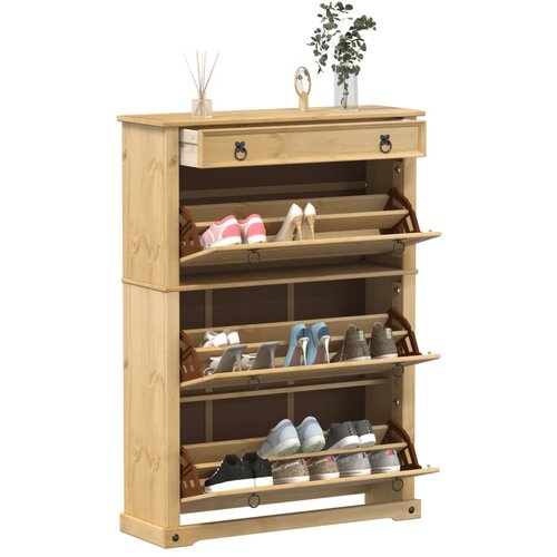 The Living Store Omara za čevlje Corona 99x32x138 cm trdna borovina - Omarica Za Čevlje, (21836173) Slike