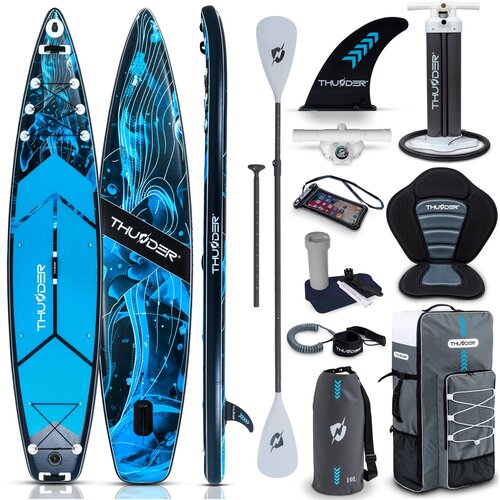 THUNDER Napihljiva SUP deska &ndash; 365 cm stabilna, 15 cm debela, komplet z veslom in sedežem + GoPro mount &reg; BLUET, (5000091309) Cene