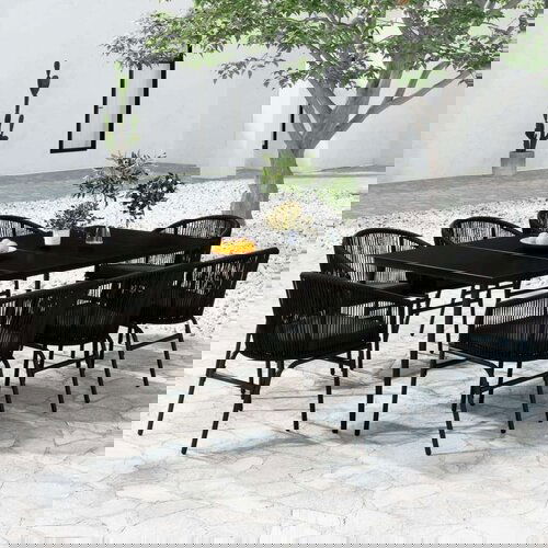  Vrtna jedilna garnitura 9-delna črna, (20760833) Cene