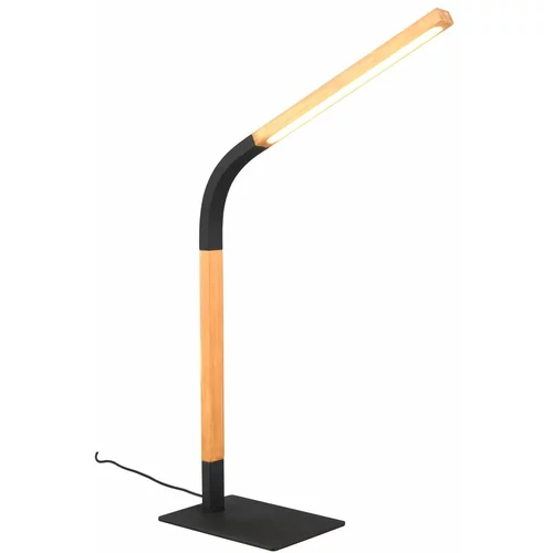 Tri O Crna/u prirodnoj boji LED stolna lampa s mogućnosti zatamnjivanja s drvenim sjenilom (visina 73,5 cm) Norris –