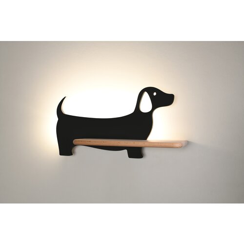 Candellux dog zidna lampa 5W led 4000K iq kids sa kablom, utikačem i prekidačem crna fsc mix 70% Slike