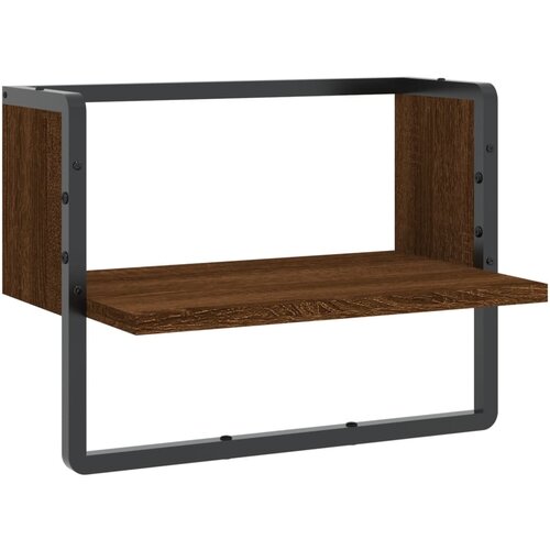 Maison Chic Stenska polica - Viseča Polica s prečko rjavi hrast 40x25x30 cm, (21794105) Slike