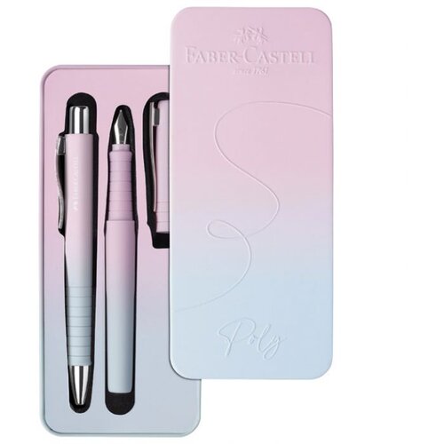  GARNITURA OLOVKA KEMIJSKA PLUS NALIVPERO POLY FLOW U MET.KUT. FABER CASTELL 241054 SVIJETLOPLAVA-SVIJETL Slike