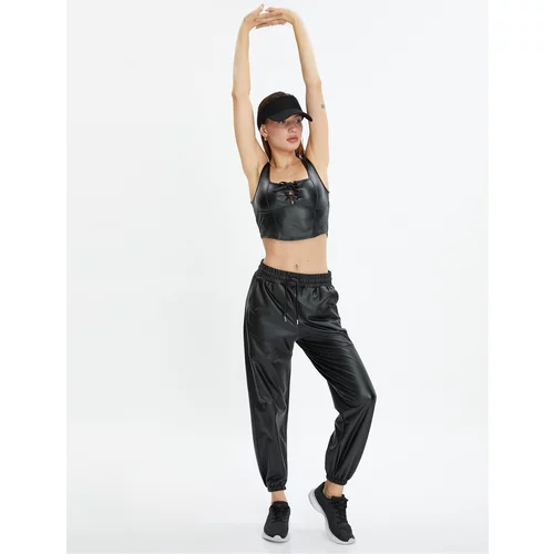 Koton Lace-Up Leather Look Sports Bra