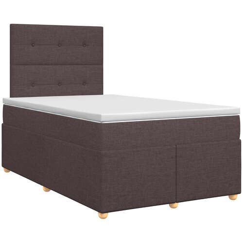  Boxspring krevet s madracem Tamno smeđa 120 x 200 cm Tkanina Slike
