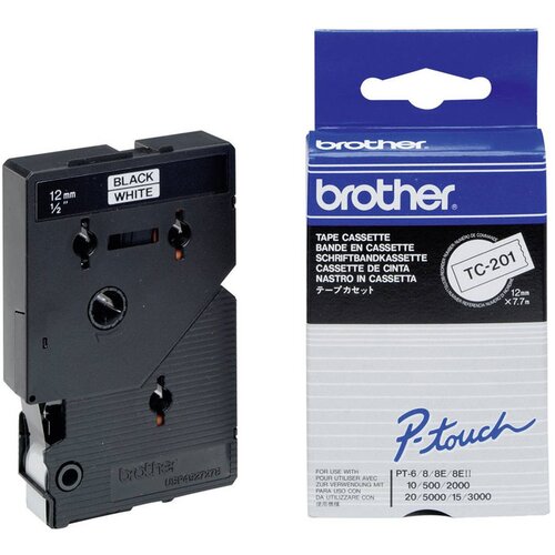 Brother Trak TC-201 (črna-bela), 12 mm, original Slike