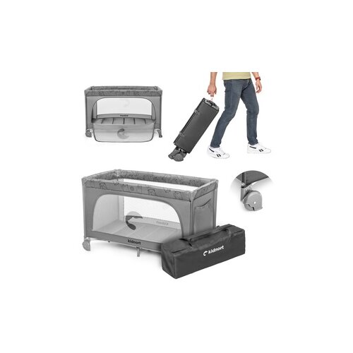  Kidnort Grotta prenosivi krevetac light grey m&amp;eacute;lange KNLOZ000001 Slike