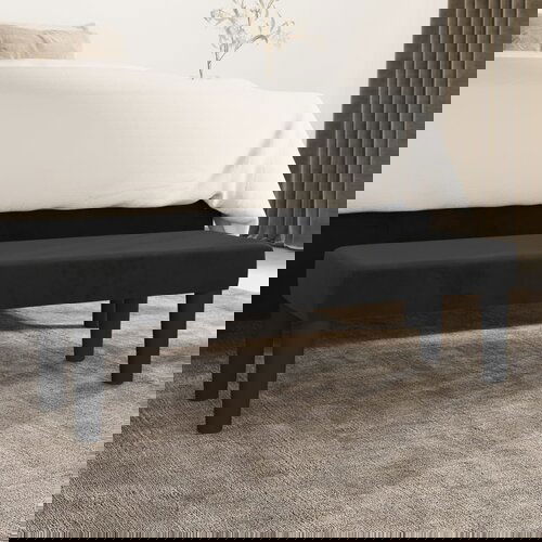 vidaXL Klupa crni 100x30x30 cm baršunasti Cene