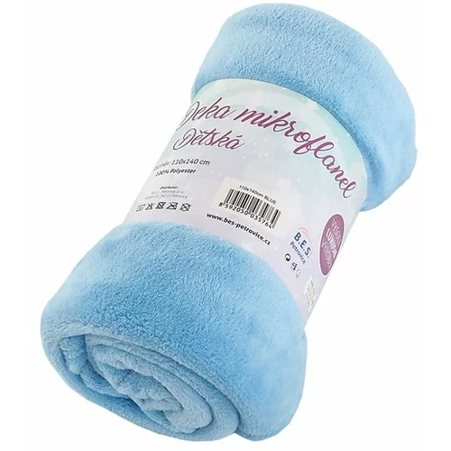 B.E.S. Plava deka za bebe od mikropliša 110x140 cm Exclusive –