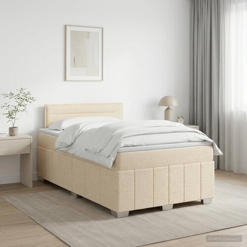  Boxspring krevet s madracem Krem 120 x 200 cm Tkanina Cene