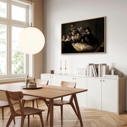  Slika - Rembrandt &amp;ndash; The Anatomy Lesson of Dr. Tulp 90x60 U prirodnom drvenom okviru Slike