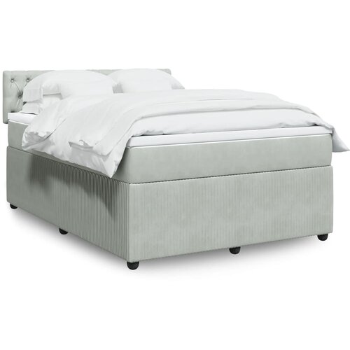 vidaXL Krevet s oprugama i madracem svjetlosivi 140x200 cm baršunasti Cijene