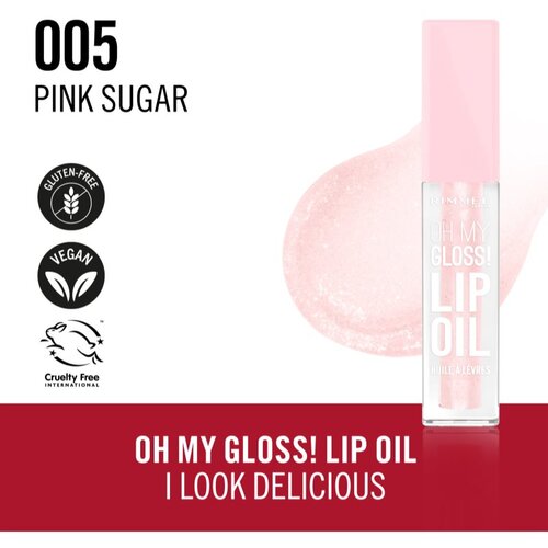 Rimmel London Oh My Gloss! Lip Oil olje za ustnice z vlažilnim učinkom odtenek 005 Pink Sugar 4.5 ml Slike