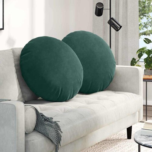  Jastučići za sjedenje 2 pcs Tamnozelena Ø60 x 21 cm Baršun Cene