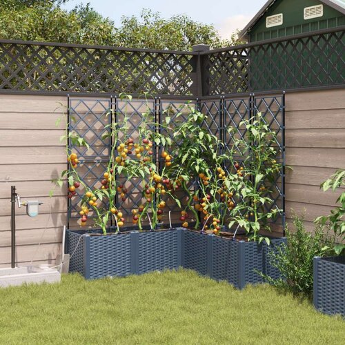 vidaXL Vrtna sadilnica Siva Plastika 120 x 120 x 142 cm Razširljiva Cene