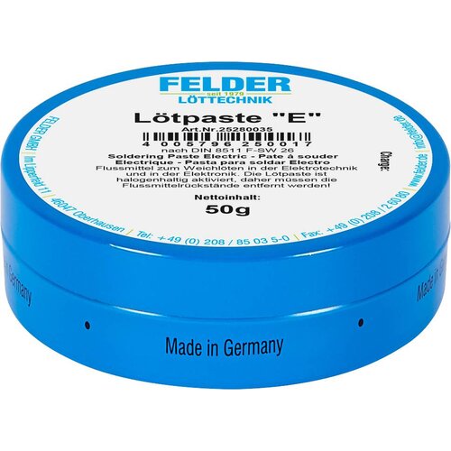 Felder L&amp;ouml;ttechnik felder iso-flux &amp;#039;&amp;#039;e&amp;#039;&amp;#039; pasta za spajkanje vsebina 1 kos, (20429167) Slike
