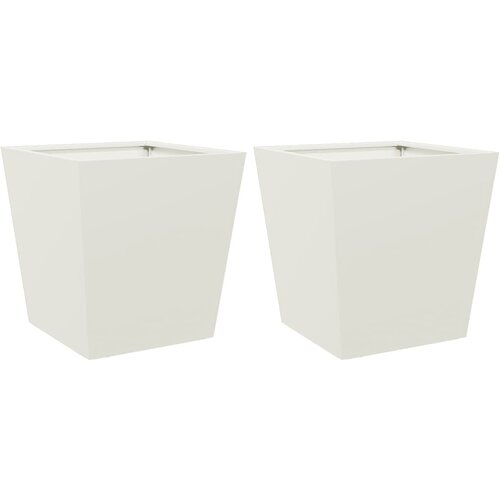 vidaXL Vrtno korito 2 kosa bela 40x40x40 cm jeklo, (21366677) Cene
