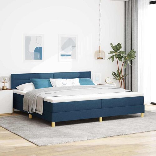  Krevet s opruga kutije s jastukom Plava 200 x 200 cm tkanina Cijene