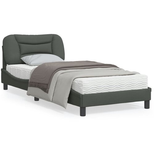 VidaXL Okvir za krevet s uzglavljem tamnosivi 80x200 cm od tkanine Slike