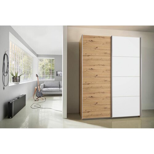 Modern Living Omara Z Drsnimi Vrati Subito, Bela, Barva Hrasta Slike