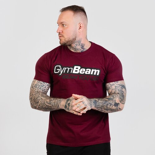 GymBeam Mu&amp;scaron;ka majica Beam Burgundy Slike