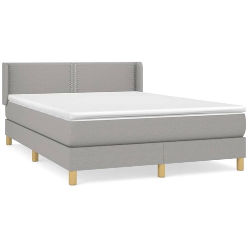 VidaXL Box spring posteljni z vzmetnico svetlo siv 140x190 cm blago, (20736496) Slike