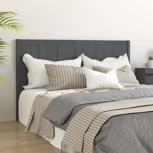  Uzglavlje za krevet sivo 155,5 x 4 x 100 cm od masivne borovine