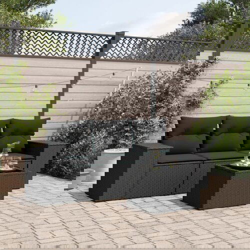 vidaXL 4-dijelni set vrtnih sofa od poliratana s jastucima crni Cijene