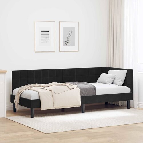  Kutni okvir kreveta s uzglavljem Crna 80 cm x 200 cm Bar&scaron;un Cijene