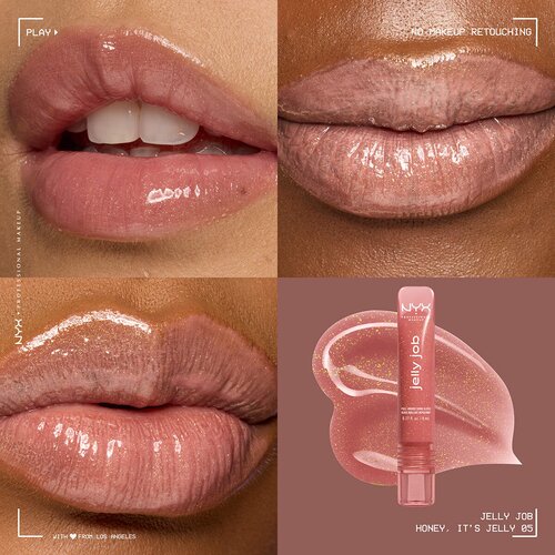 NYX Professional Makeup Jelly Job svetleči sijaj za ustnice z učinkom povečanja odtenek Honey It&amp;acute;s Jelly 7.5 ml Slike