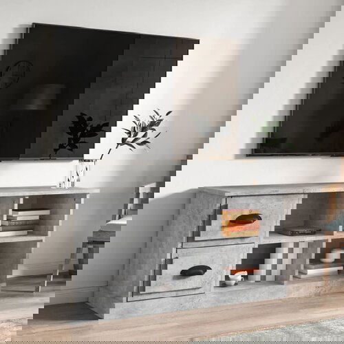 The Living Store TV omarica betonsko siva 102x35,5x47,5 cm inženirski les - TV Omarica, (21376090) Slike