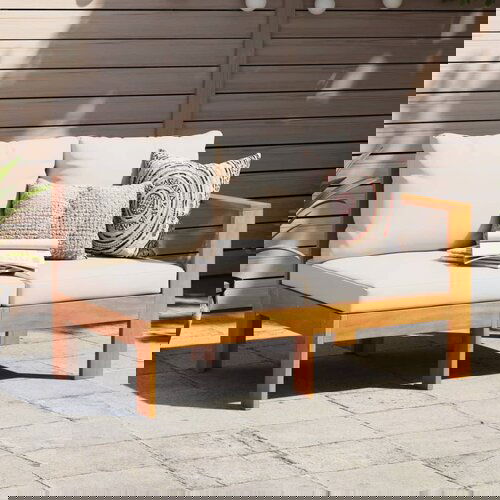 The Living Store Vrtni kavč z 1 naslonom za roke dvosed trden akacijev les - Vrtni Kavč, (21471663) Cene