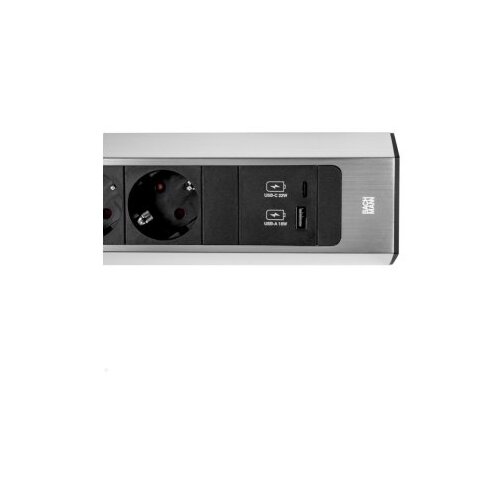 Boschmann casia 2 2x utičnica 1x usb punjač a/c (932.002) izgled nerđajućeg čelika, kratki 932.002 Slike
