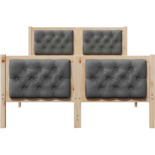  Krevetna konstrukcija s uzglavljem Tamno siva 120 x 190 cm Smeđa Slike