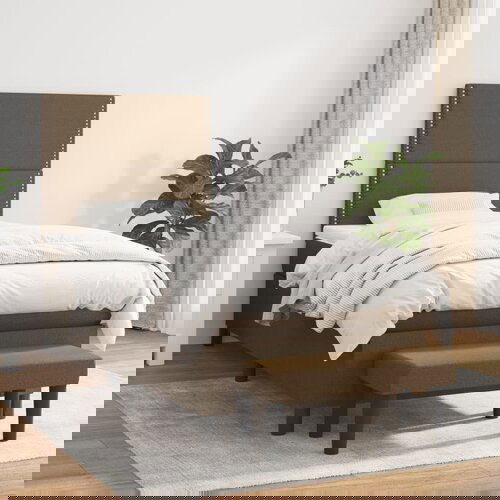 The Living Store Box spring postelja z vzmetnico temno rjav 90x190 cm blago - Box Spring Postelja, (21518809) Slike