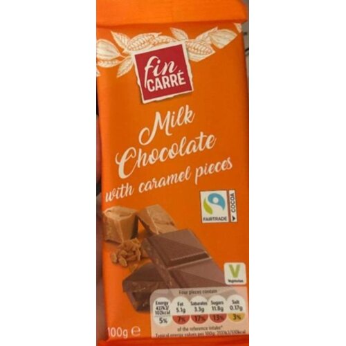 Fin Carre Mlečna čokolada sa komadićima karamele, 100g Slike