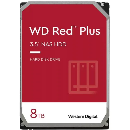 Western Digital HDD NAS WD Red Plus 8TB CMR, 3.5”, 256MB, 5640 RPM, SATA, TBW: 180