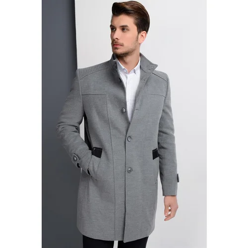 Dewberry PLT8380 MEN'S COAT-STRAIGHT GREY